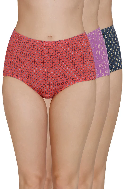 Price Meltdown Inner Elastic Print High Rise Full Brief Panties (Pack of 3)