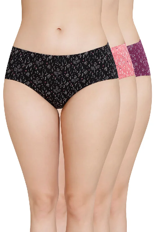 Deal Frenzy Inner Elastic Printed Mid Rise Hipster Panty (Pack of 3)