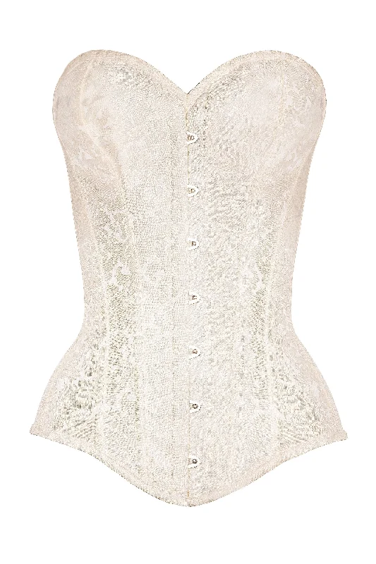 Price Rollback Instant Shape Cream Brocade Longline Overbust Corset