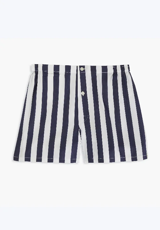 Instant Discount Jasper Tailored Boxer in Navy & White Tent Stripe