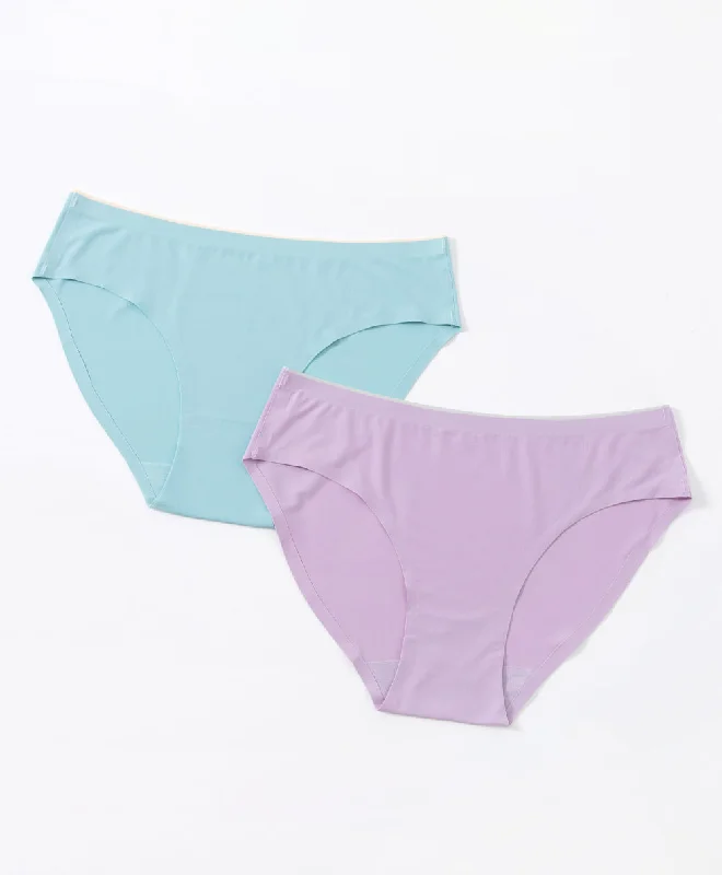 Reduced Prices Laminated Contrast Midi Panties 2pcs Set