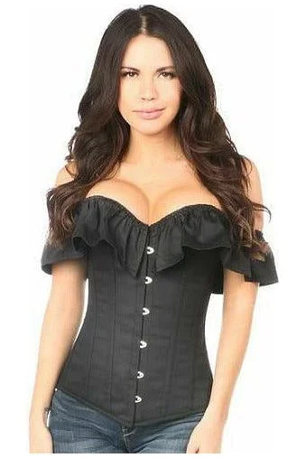 Online Exclusive Lavish Black Cotton Off-The-Shoulder Corset