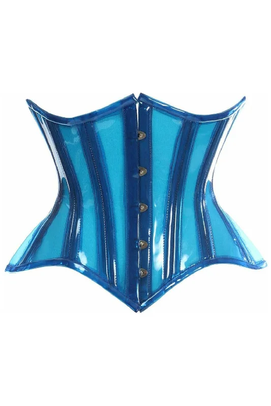 Instant Savings Lavish Blue Clear Curvy Underbust Waist Cincher Corset