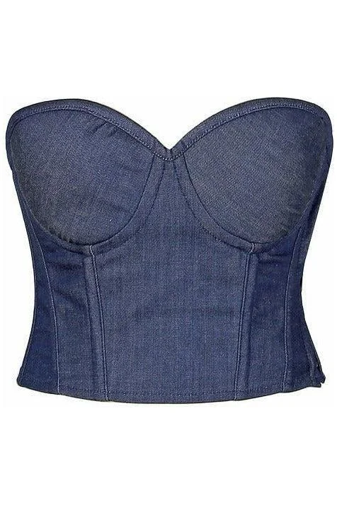 Stock Clearance Lavish Blue Denim Underwire Bustier