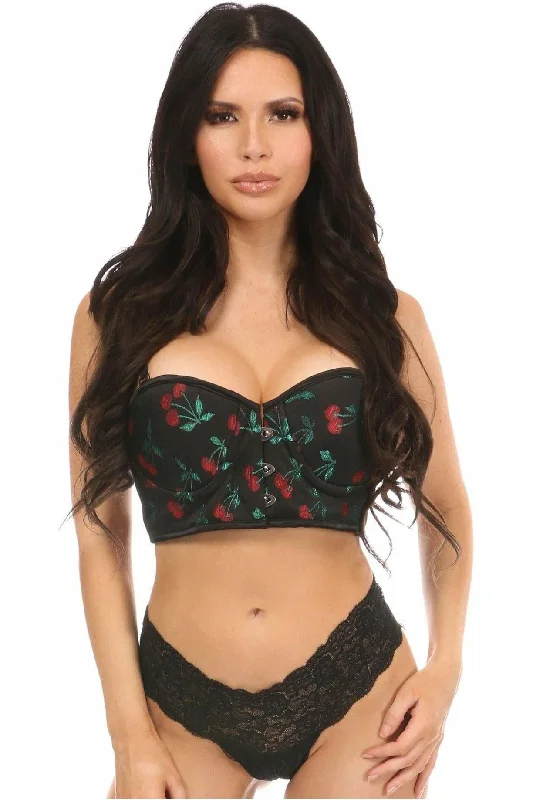 Deal Frenzy Lavish Cherry Brocade Underwire Short Bustier