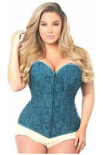 Great Deals Lavish Dark Teal Lace Overbust Corset w/Zipper