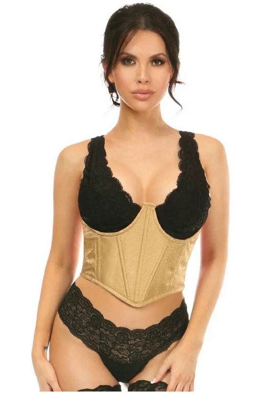 New Deal Lavish Gold Brocade Open Cup Waist Cincher