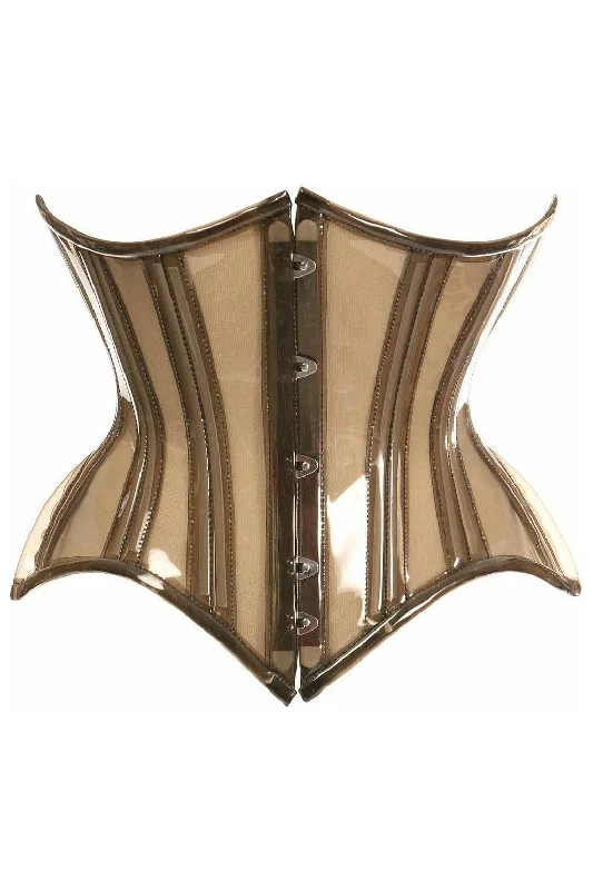 Special Savings Lavish Mocha Clear Curvy Underbust Waist Cincher Corset