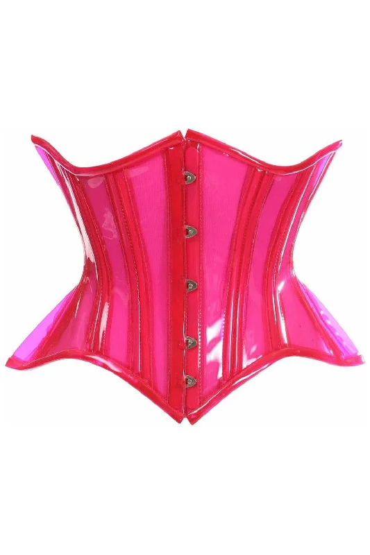 Flash Sale Lavish Pink Clear Curvy Underbust Waist Cincher Corset