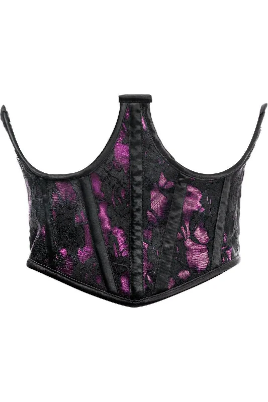 Weekend Savings Sensation Lavish Pink w/Black Lace Overlay Open Cup Waist Cincher