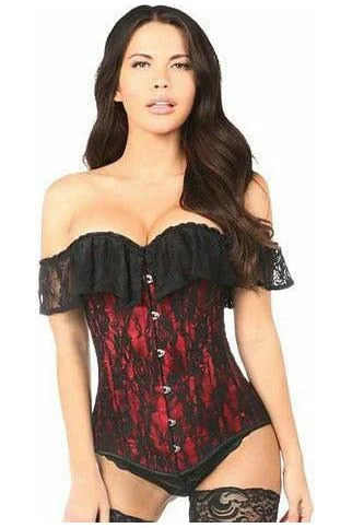 Lowest Price Lavish Red Lace Off-The-Shoulder Corset