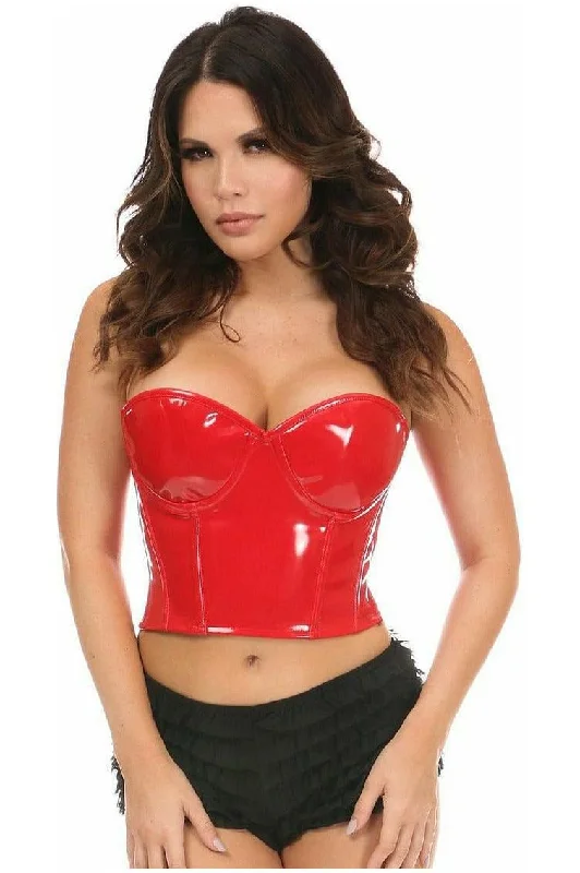 Time-Limited Offer Lavish Red Patent PVC Underwire Bustier