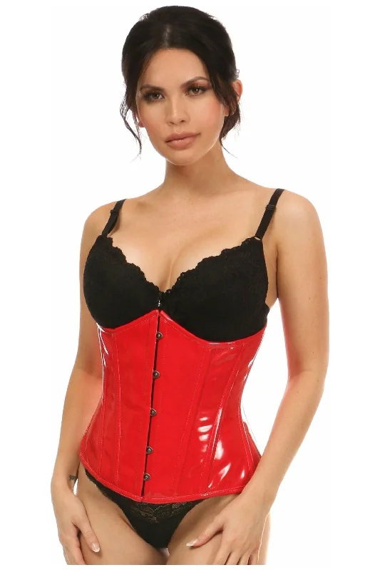 Weekend Discounts to Indulge In Lavish Red Patent Underbust Corset
