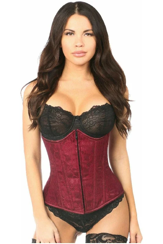 Limited Offer Lavish Wine Lace Underbust Corset