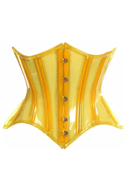 Don't Miss Out Lavish Yellow Clear Curvy Underbust Waist Cincher Corset