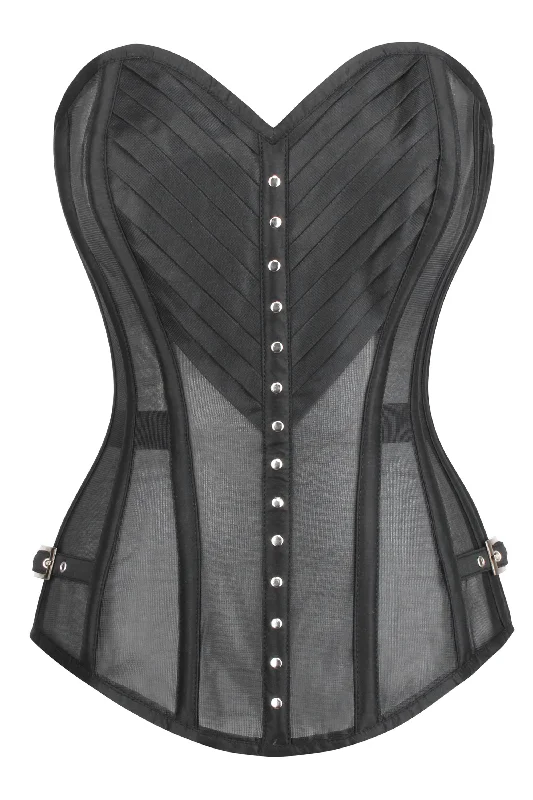 New Arrival Lingerie Black Mesh Overbust