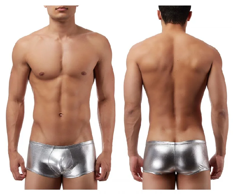 Limited Quantity Male Power 153070 Heavy Metal Mini Short Boxer Briefs Color Silver