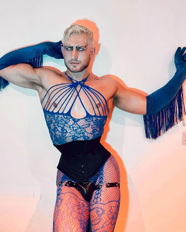 Online Only Mens Minnie Corset In Black