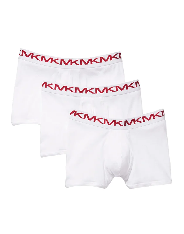 Deep Savings Michael Kors 3-Pack Performance Cotton Boxer Brief White BR1X001013