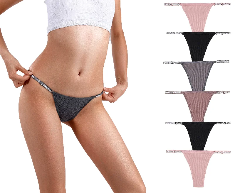 Weekend Sale: Don't Miss Out Nabtos Women Cotton Thongs Adjustable Strap Underwear Panties (Pack of 6) Weekend Sale: Don't Miss Out Nabtos Women Cotton Thongs Adjustable Strap Underwear Panties (Pack of 6)