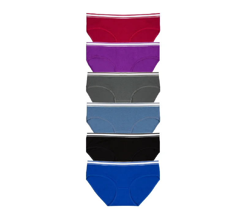 Shop Now Nabtos Women's Cotton Underwear Dark Colors Hipster Panties (Pack of 6)