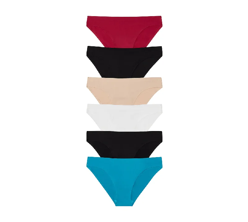 Deal Mania Nabtos Women's Seamless Invisible Bikini Underwear Panties (Pack of 6)