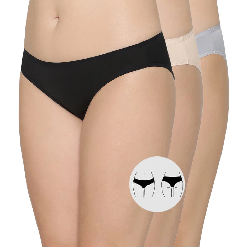 Weekend Sale: Don't Miss Out Nylon Low Waist Medium Coverage Everyday Wear Pack of 3 Bikini Panty