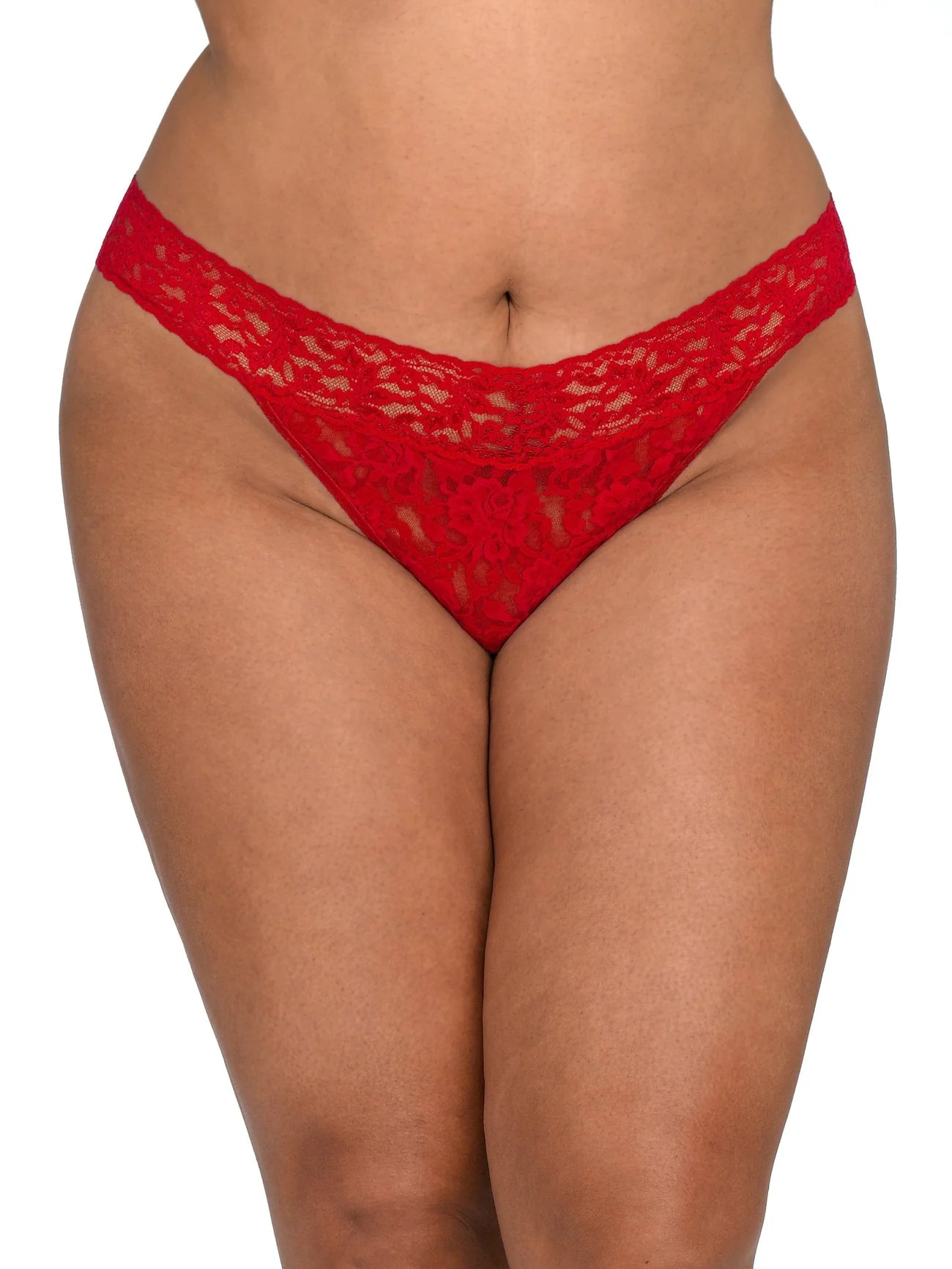 Today's Deal Plus Size Original Rise Signature Lace Thong - Hanky Panky