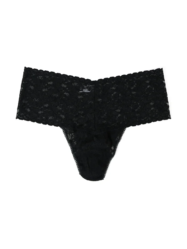 Weekend Specials to Celebrate Plus Size Retro Lace Thong Black