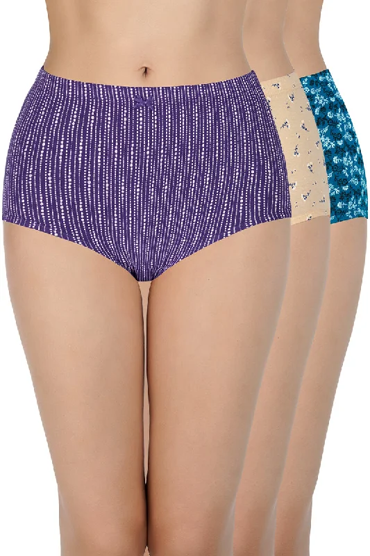 Low Prices Printed High Rise Full Brief (Pack of 3)