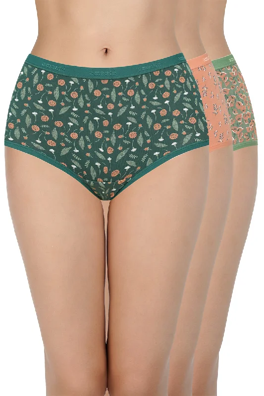 Weekend Discounts to Relish Printed High Rise Full Briefs (Pack of 3)