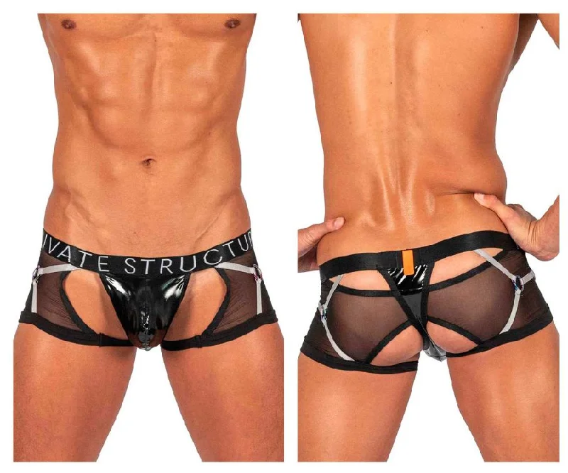 Low Prices Private Structure LCUT4417 Alpha Low Waist Harness Trunks Color Black