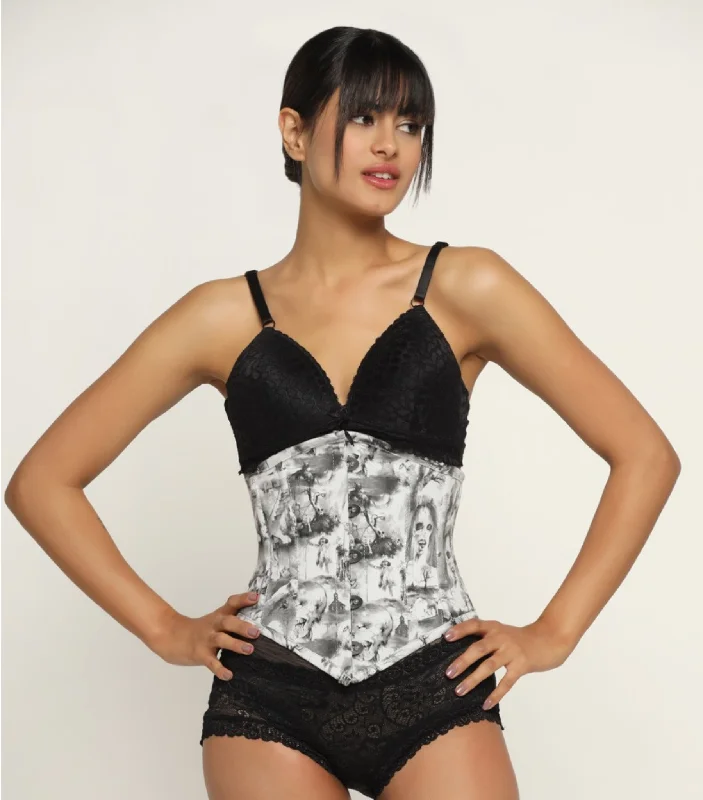 Weekend Savings Bonanza Quatrefoil printed  Waist Reducing Authentic Steel Boned Sexy Underbust Corset