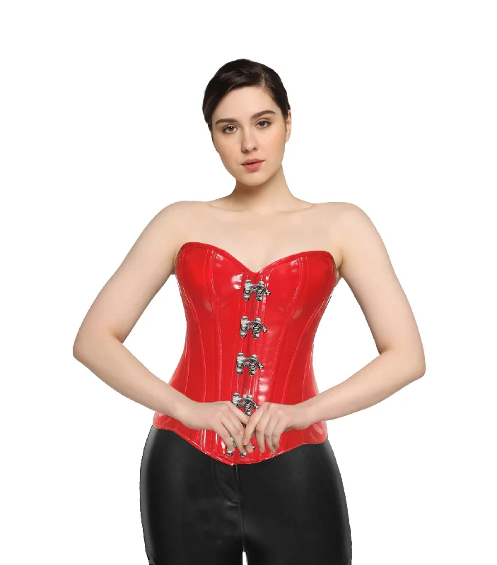 Bargain Prices Red PVC Authentic Overbust Corset - Wholesale