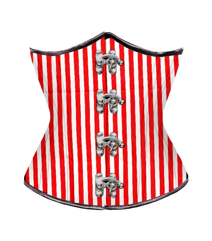 Weekend Offers That Sizzle Red White Strip waist reducing  underbust corset