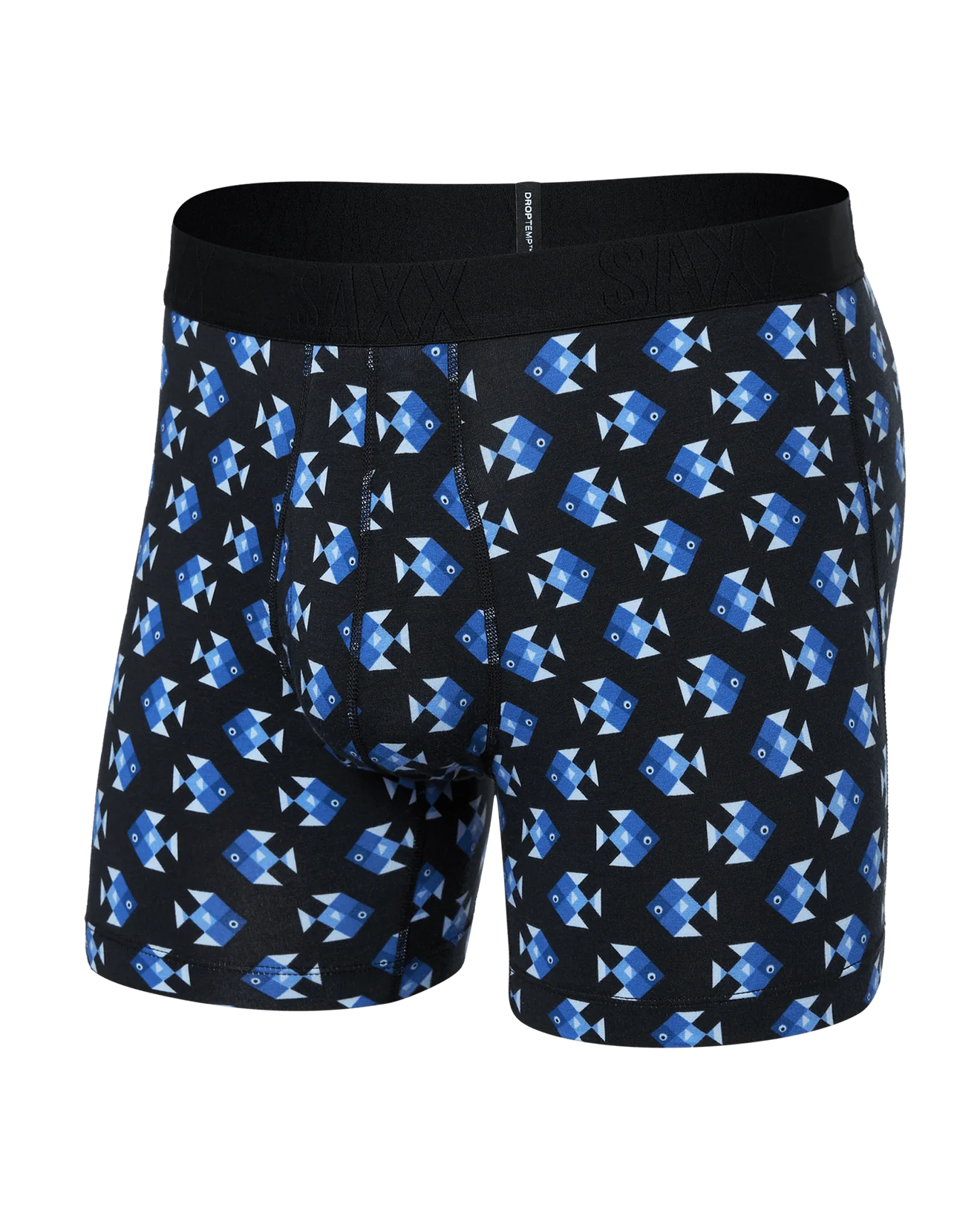 The Best Prices SAXX Droptemp Cooling Cotton Boxer Brief Fly - Aquatic Check - Black - SXBB44 - AQU