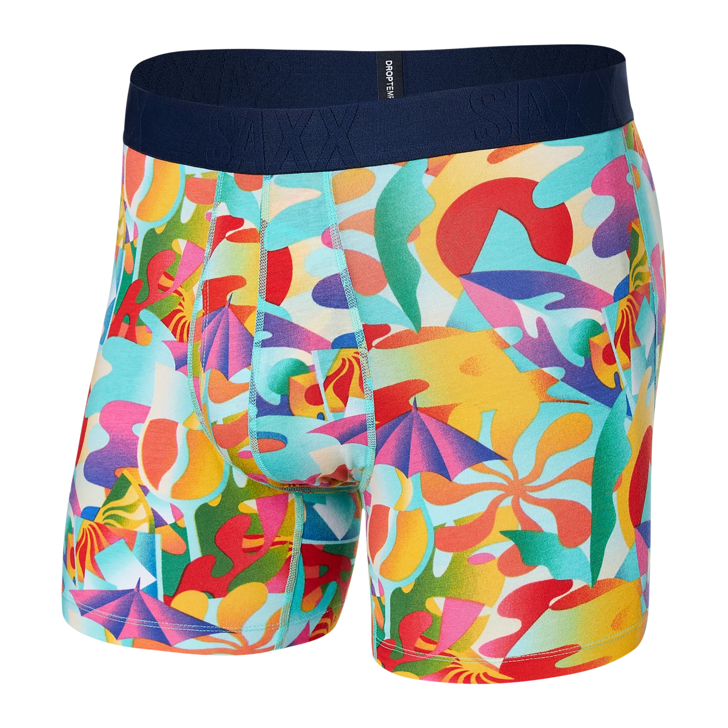 Price Meltdown SAXX DROPTEMP™ COOLING COTTON Boxer Brief / Slushie Tropics- Multi