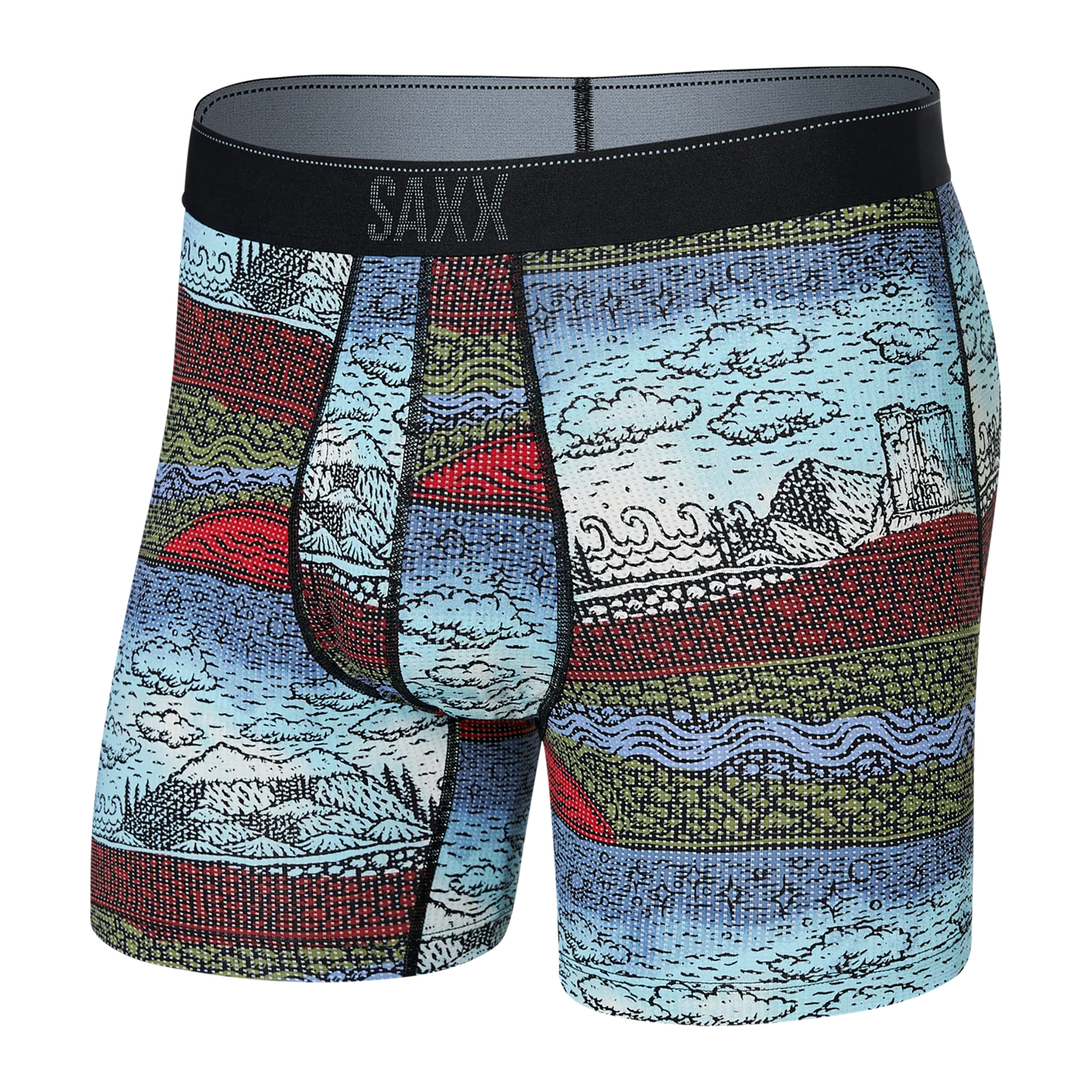 Weekend Savings Fiesta SAXX Quest Quick Dry Mesh Boxer Brief - Elements Multi - SXBB70F ELM