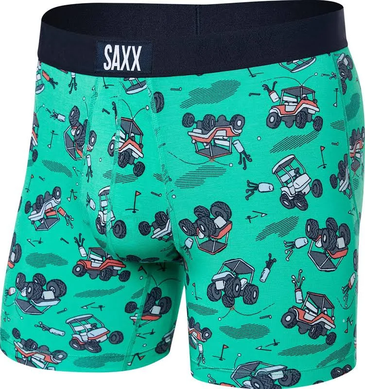 Special Discount SAXX VIBE SUPER SOFT Boxer Brief / Off Course Carts- Green