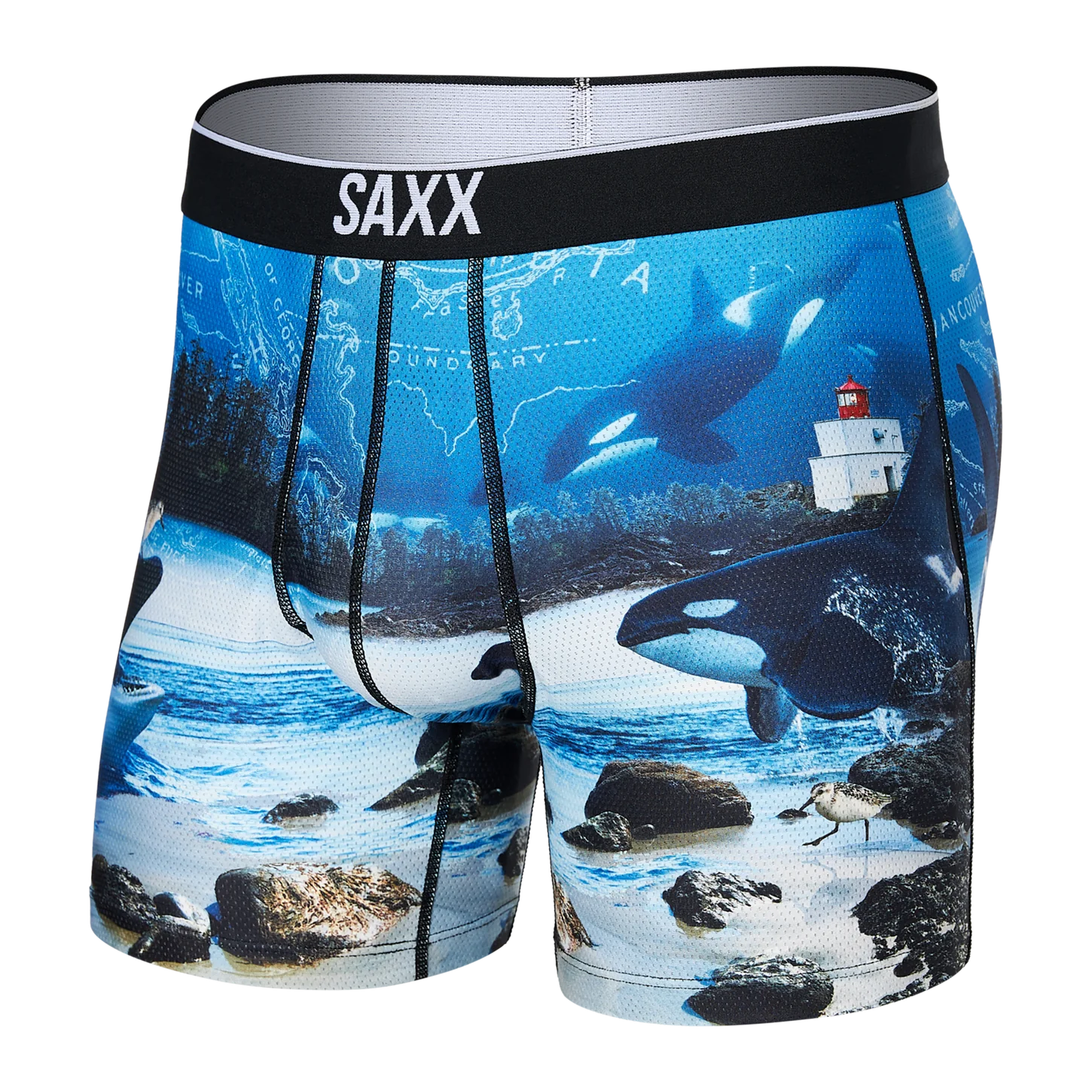 Midnight Sale SAXX VOLT BREATHABLE MESH Boxer Brief / Vancouver Island- Multi