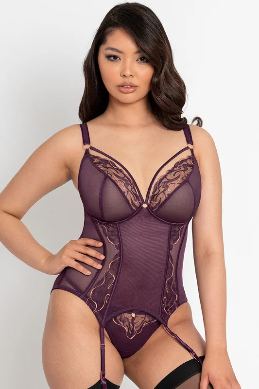 Discount Deals Fascinate Plum Plunge Basque