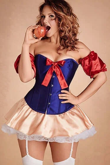 Instant Discount Snow White Steel Boned Overbust Corset
