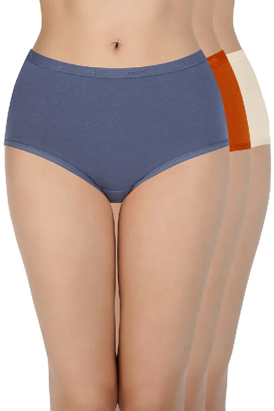 TIME-Limited Offer Solid High Rise Full Brief (Pack of 3)