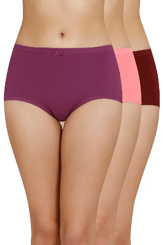 The Best Prices Inner Elastic Solid High Rise Full Briefs Panty (Pack of 3)