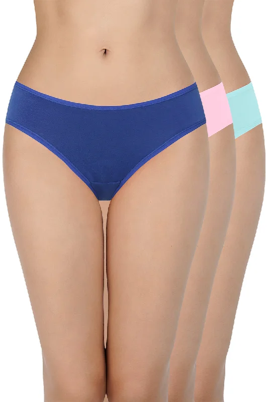 Limited Availability Solid Low Rise Bikini (Pack of 3) - C503