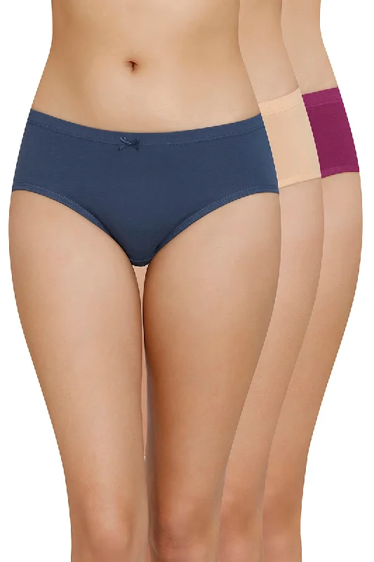 Price Buster Inner Elastic Solid Mid Rise Hipster Panty (Pack of 3)