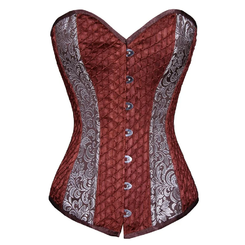 Exclusive Offer Steampunk Overbust Long Lined Corset Coffee