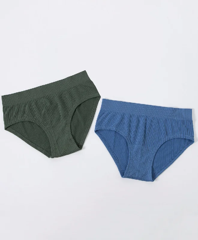 Bargain Blast Stretch Seamless Rib Midi Panties 2pcs Set
