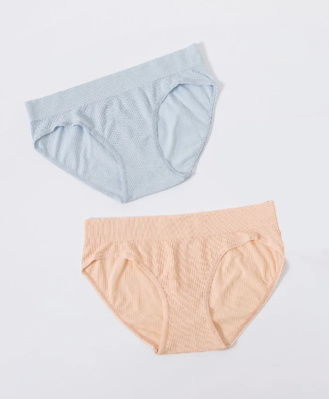 Instant Discount Stretch Seamless Rib Mini Panties 2pcs Set
