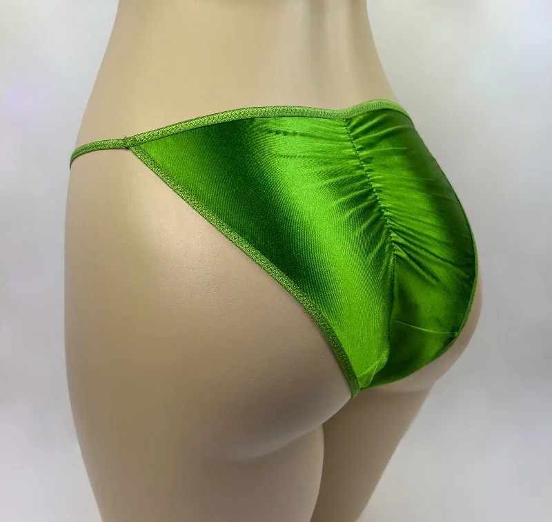 Special Price Satin String Bikini Scrunch-Butt 3/4 Ruched